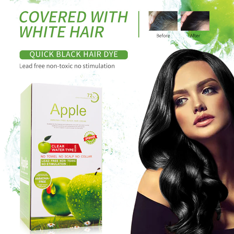 Ammonia Free Apple Fruit Magic Hair Dye Cream Clear Water Type for Men and Women Fast Cover White/Gray Hair Black Hair Dye