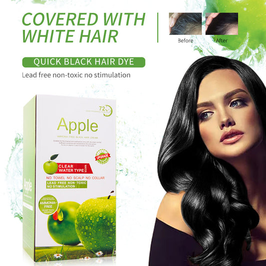 Ammonia Free Apple Fruit Magic Hair Dye Cream Clear Water Type for Men and Women Fast Cover White/Gray Hair Black Hair Dye